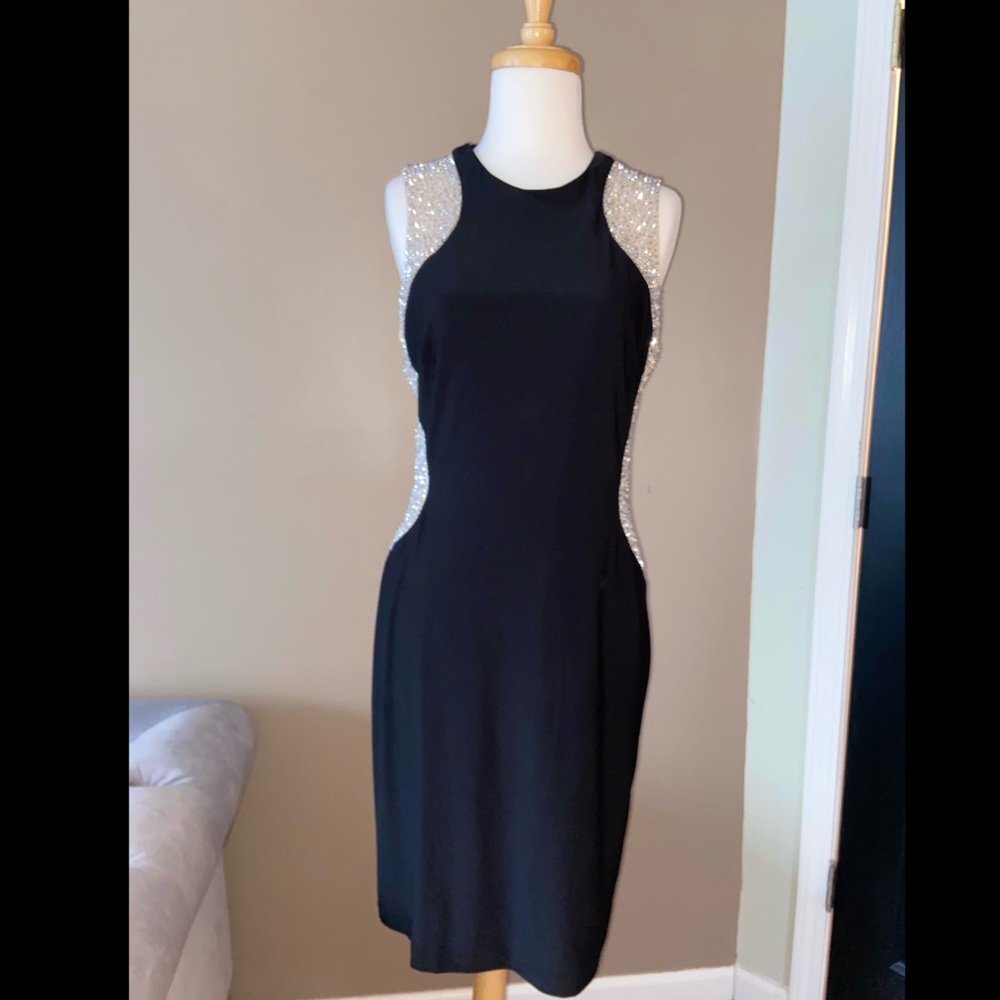 Black Cocktail Rhinestoned Dress